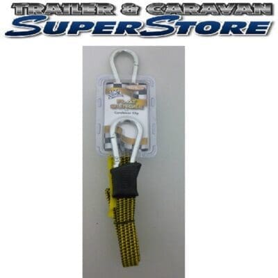 Flat bungee strap Tie down 105cm with carabiner clips
